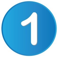 blue number 1 graphic
